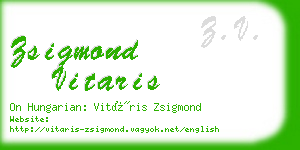 zsigmond vitaris business card